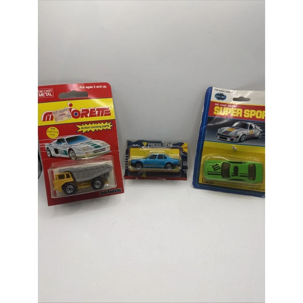 Lot Of 3 Die Case Metal Cars Majorette And Racer Dump Truck Super Sport